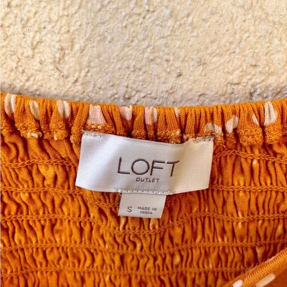 Loft Polka Dot Ruffles Long Sleeve Top Size S - Picture 2 of 3